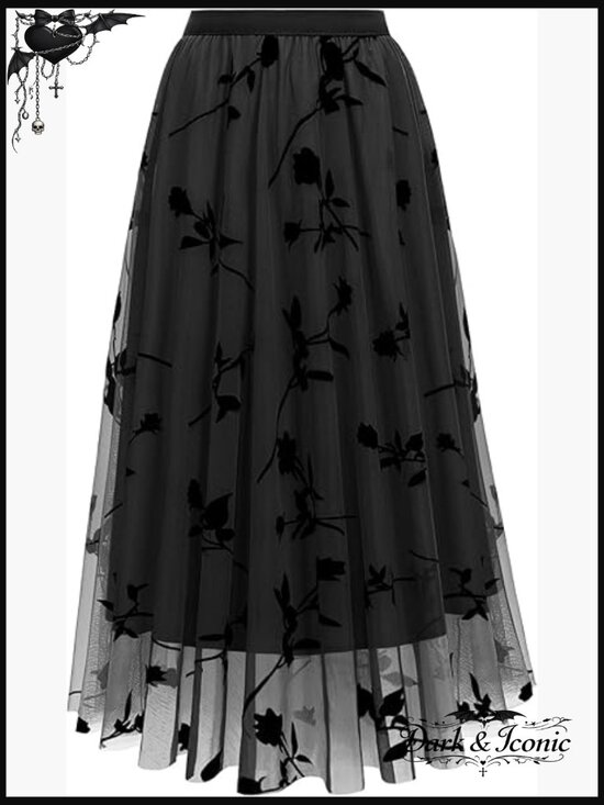 Dresses & Skirts - Tulle Midi Pleated Skirt A-line Flowy High Waist Dressy Trendy